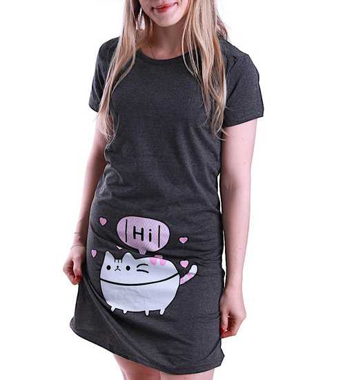 Ciemno szara koszula nocna Hi /H2-K60 P37 S195/