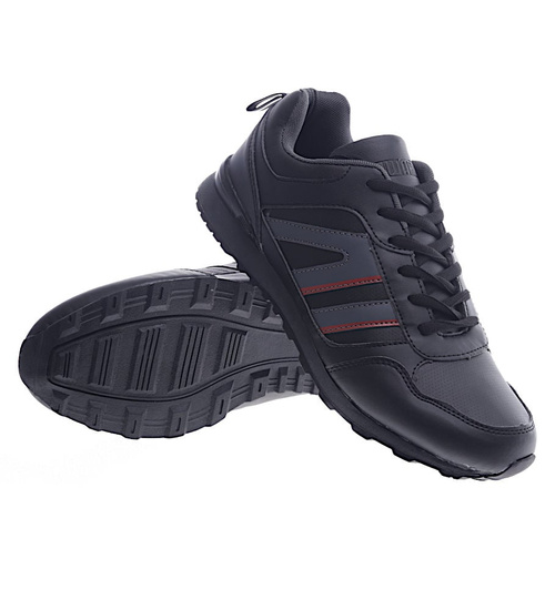 Sznurowane czarne buty sportowe /C1-1 13140 T484/