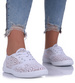 Białe ażurowe koronkowe tenisówki /E2-2 17233 T233/