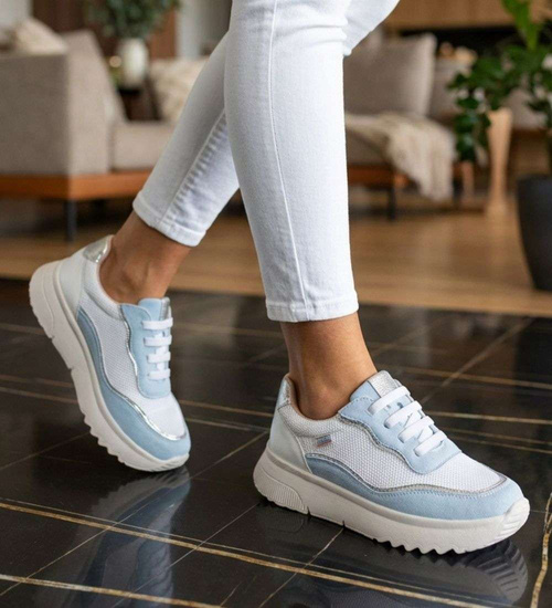 Sportowe buty damskie pastelowe Baby Blue /J6-2 18472 W12-3/