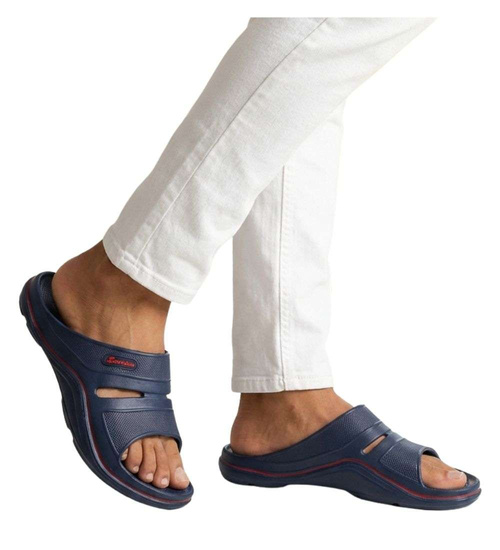 Plażowe klapki męskie granatowe wodoodporne /A1-1 18694 T193/