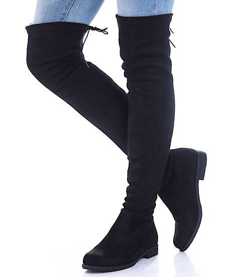 Czarne kozaki muszkieterki damskie /D3-3 17037 G483/