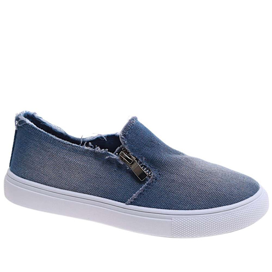 Niebieskie trampki z zamkiem dla dziewczynki /B6-3 17280 T7-38/