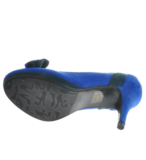 Czółenka damskie na szpilce Granatowe /G2-3 10211 S039/