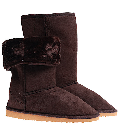 Ocieplane damskie kozaki mukluki śniegowce brązowe /B4-1 15260 T290/