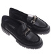 Czarne półbuty loafersy damskie na platformie /L2-1 18620 W142/