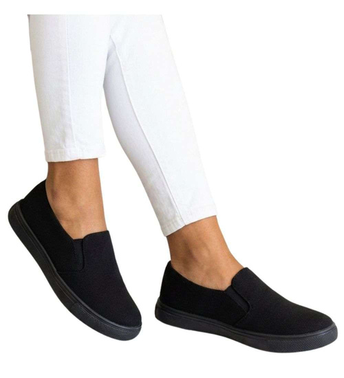 Wsuwane czarne trampki slip on /A1-3 18793 S174/