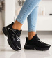 Czarne buty sportowe sneakersy na grubej podeszwie /E7-1 18829 W391/