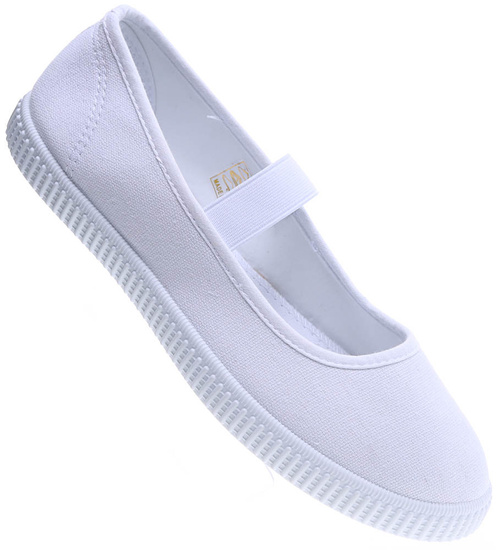 Wsuwane białe balerinki tenisówki czeszki /F6-2 15529 T295/