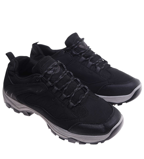 Czarne męskie buty trekkingowe /G12-1 18176  T389/