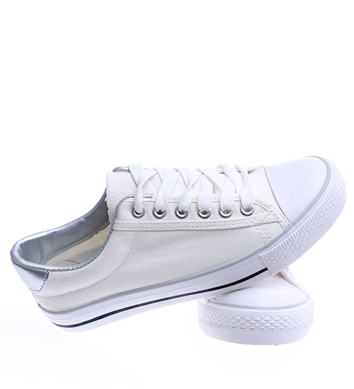 Klasyczne białe trampki damskie /E5-3 14244 S261/
