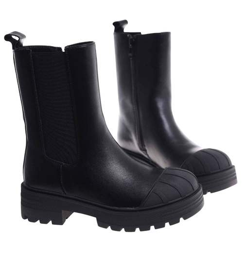 Czarne wysokie botki z ociepleniem /J5-2 H2 18423 T2/