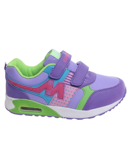 Dziewczęce fioletowe buty sportowe na rzepy /A8-2 18128 T292/