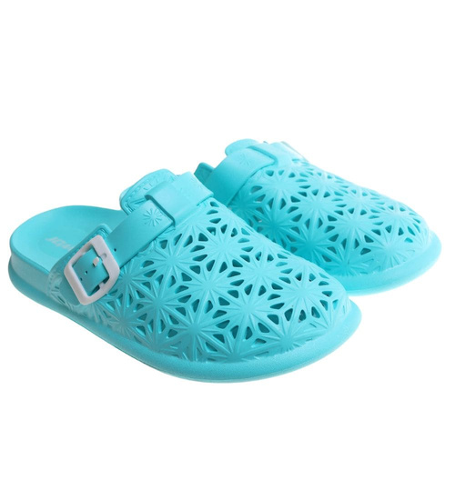 Klapki damskie Ażurowe buty na plażę Turkusowe /H2 17854 G008/