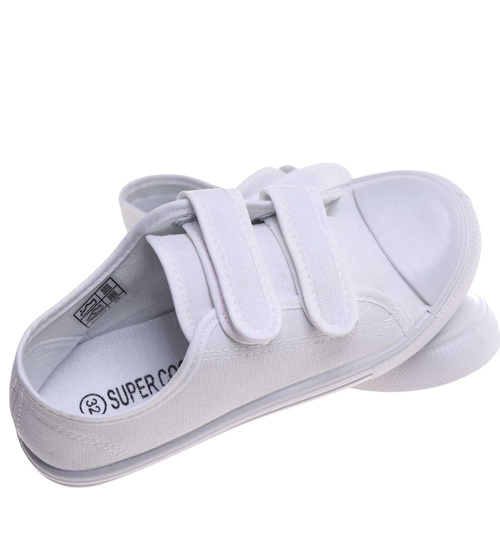 Białe tenisówki dla dziewczynki na rzepy /C2-1 18102 T189/