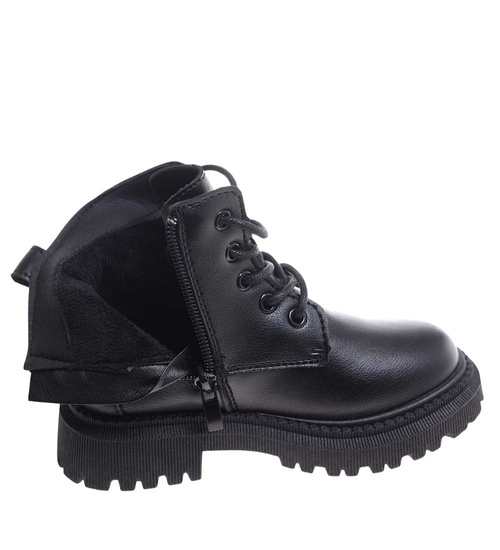 Dziewczęce sznurowane botki trapery ocieplane /B5-3 18461 T294/