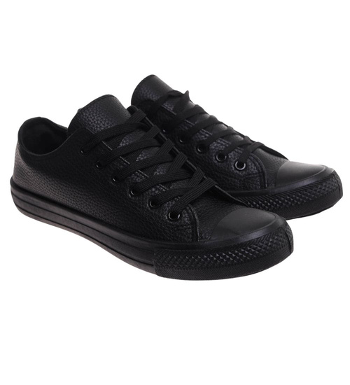 Czarne niskie trampki męskie /B4-2 17984 T232/