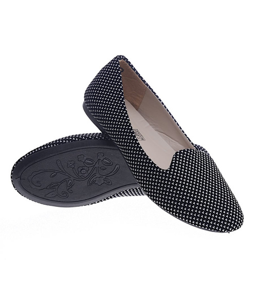 Czarne klasyczne damskie balerinki /A4-2 13135 S296/