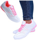 Biało różowe damskie buty sportowe /F4-3 14983 T149/