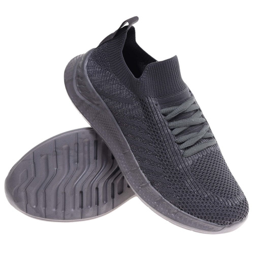 Szare wsuwane chłopięce buty sportowe /E6-3 17993 T283/