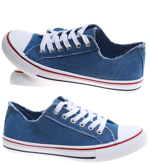 Niebieskie damskie trampki z tkaniny /D6-2 17531T165/