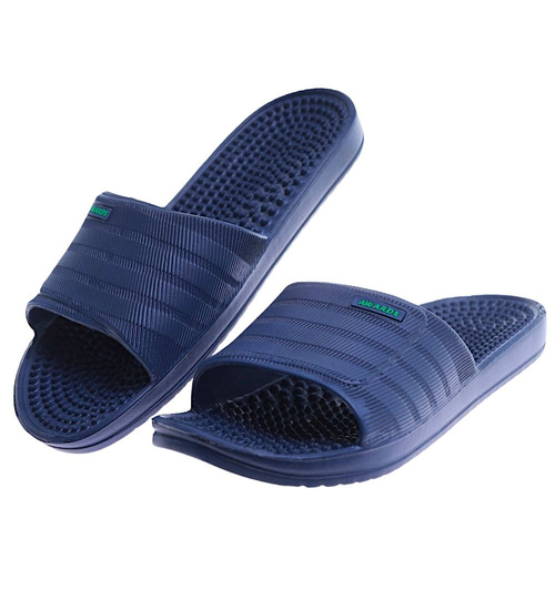 Wodoodporne granatowe klapki męskie fakirki /C3-1 17431 T182/