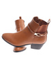 Karmelowe botki na grubym obcasie /C1-2 18539 G285/
