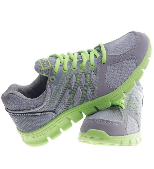 Sznurowane szaro zielone buty sportowe /C1-3 13206 S203/