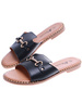 Płaskie czarne klapki damskie /C3-2 14434 T334/
