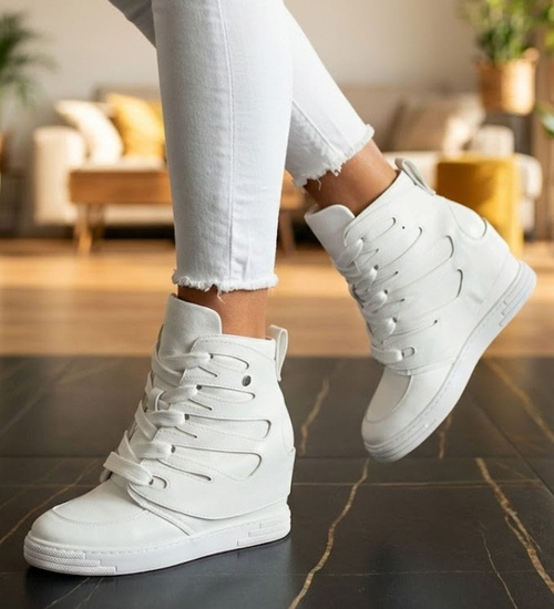 Białe trampki sneakersy na koturnie Seastar /G8-3 14900 T937/