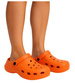 Pomarańczowe klapki na koturnie wodoodporne /H2 17858 G008/