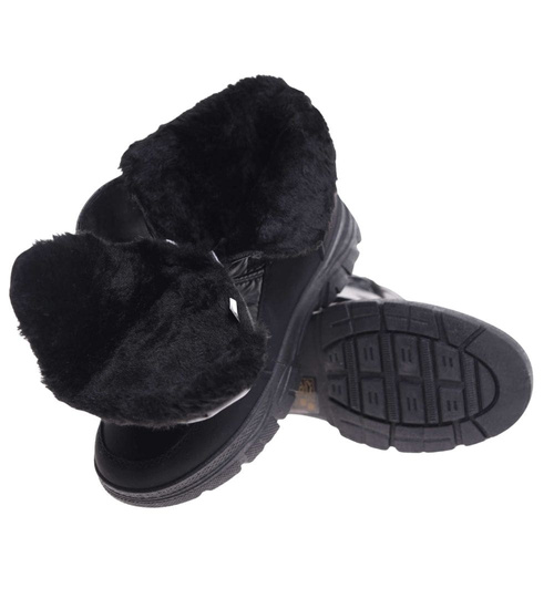 Zimowe buty śniegowce damskie Czarne /D9-3 18596 T386/