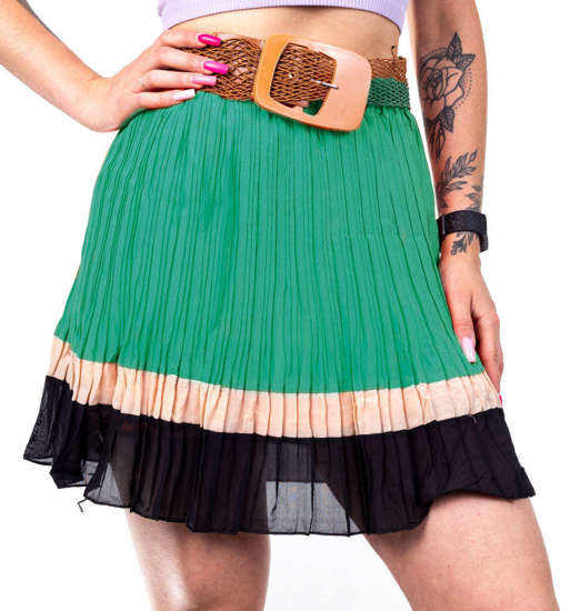 Zielono czarna spódniczka z paskiem /H-2 UB58 K33 Zielono czarna spódniczka z paskiem /H-2 UB58 K33