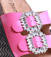 Różowe płaskie klapki damskie z ozdobami /D6-2 16138 T189/