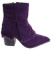 Fioletowe botki damskie na obcasie słupku /G2-2 18218 W234/