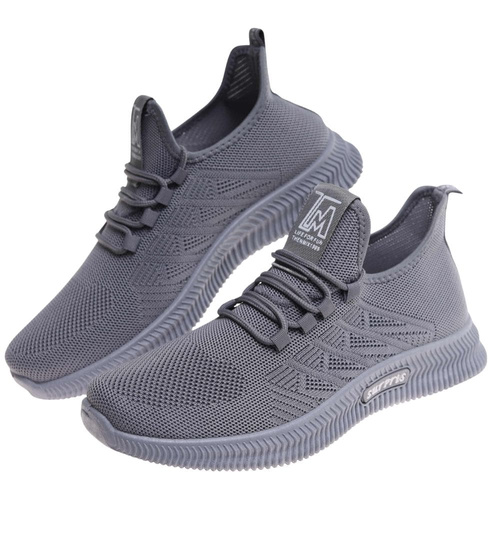 Wkładane męskie szare buty sportowe /C4-1 17997 GF285 +h2/