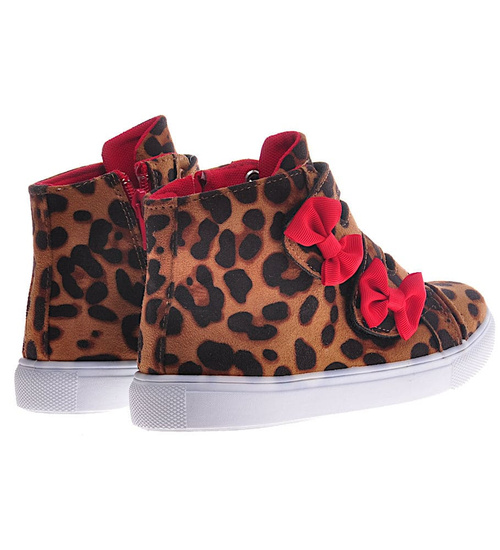 Wysokie trampki dziewczęce w panterkę /B3-3 3871 S281/