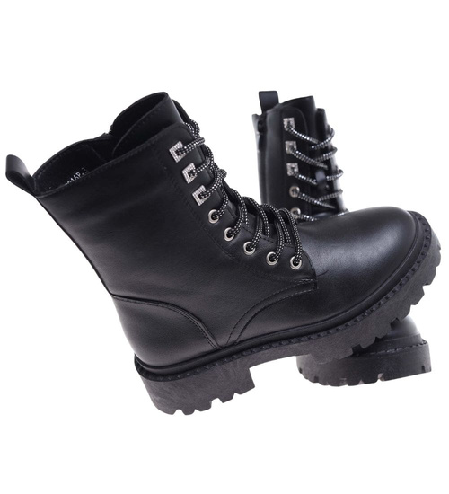 Czarne botki trapery glany /G4-1 18348 T485/