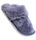 Pluszowe szare kapcie damskie z futerkiem /A6-1 15265 S246/