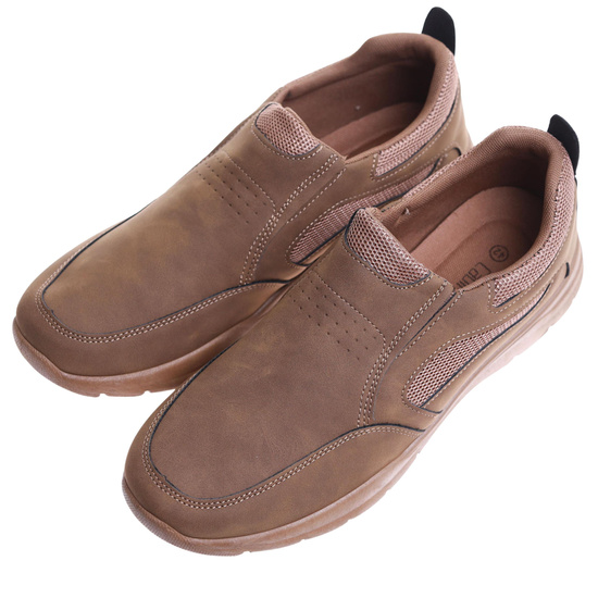 Wsuwane brązowe męskie buty sportowe /E8-3 17358 T484/
