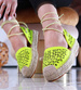 Fluorestencyjne sandały espadryle Green /A4-3 13893 T178/