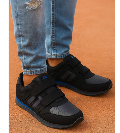 Czarne chłopięce buty sportowe na rzepy /F6-1 18115 T430/