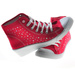 Czerwone trampki na niskim koturnie /E2-2 8470 S095/ 