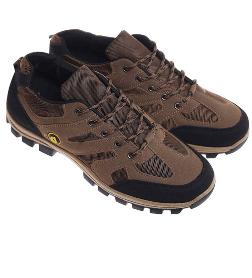 Męskie buty trekkingowe Duże rozmiary Brązowe /D3-1 18194 T435/