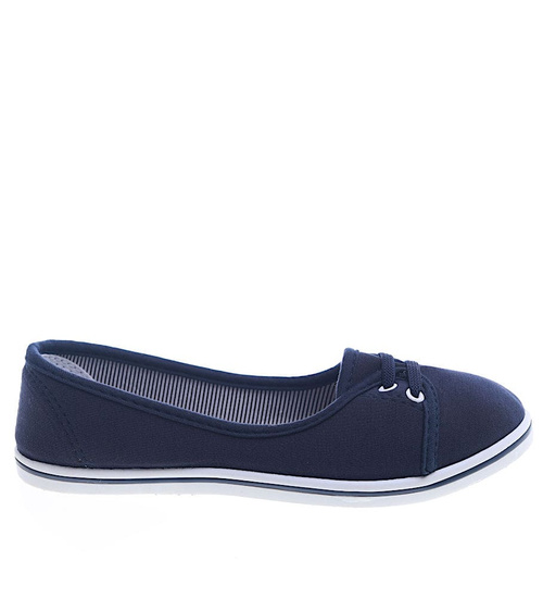 Wsuwane granatowe tenisówki damskie /G7-2 13393 T195/