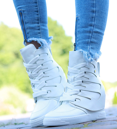 Białe trampki sneakersy na koturnie Seastar /G8-3 14900 T937/