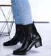 Klasyczne czarne botki na niskim obcasie /G3-1 15454 T233/