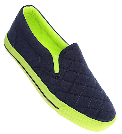 Granatowo zielone dziewczęce tenisówki /D6-3 15901 T079/