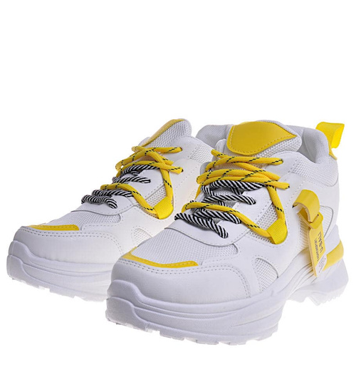 Buty sportowe damskie na koturnie /B3-3 10578 W381/