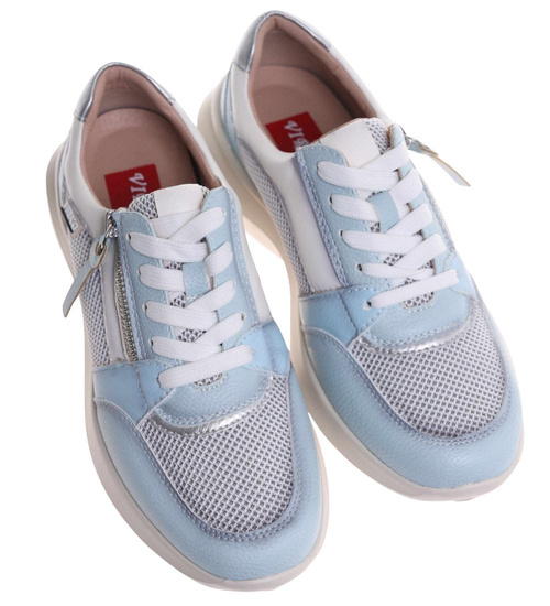 Wiązane sportowe buty damskie niebieskie /i6-2 18473 W12-3/